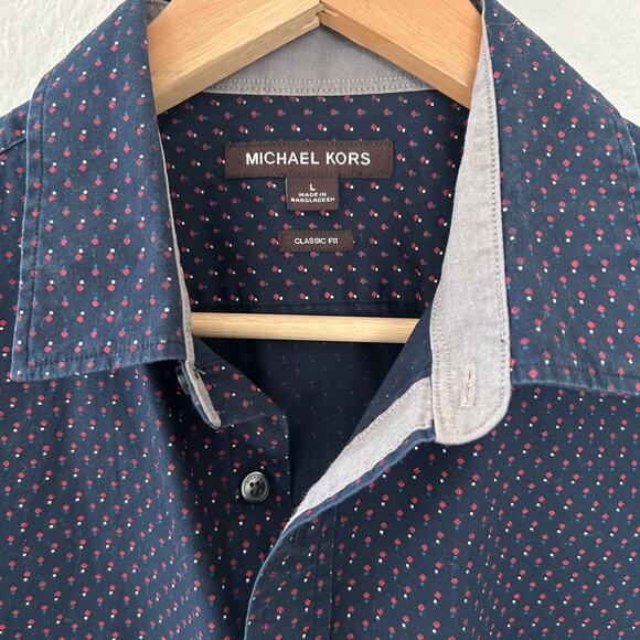 Michael Kors Men's Short Sleeve Shirt Classic Fit Sz. Large 100% Cotton - Picture 4 of 8